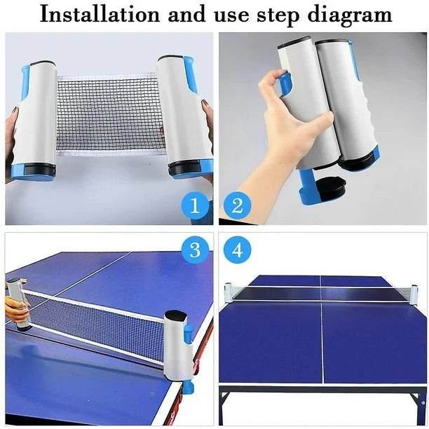 Adjustable Net Ping Pong Set β Includes 2 Rackets + 3 Balls