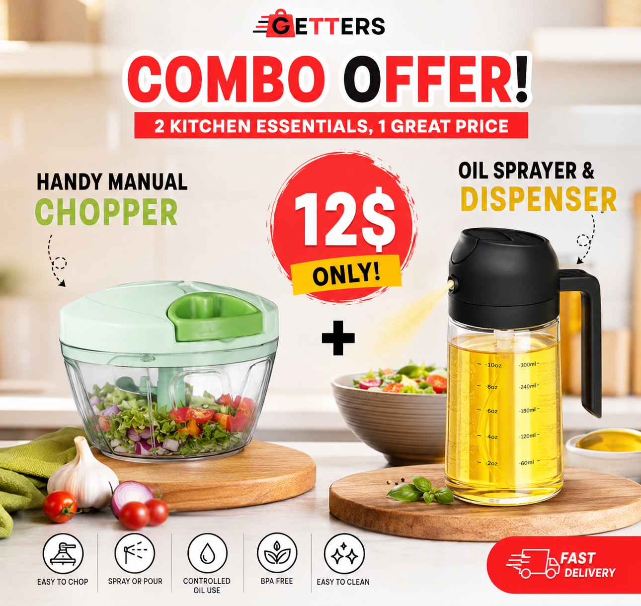500ml Handy Manual Vegetable and Meat Cutter Chopper